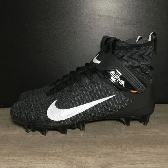 Nike Alpha Menace Elite 2 Flyknit Football Cleats Black White AO3374-001 Men's